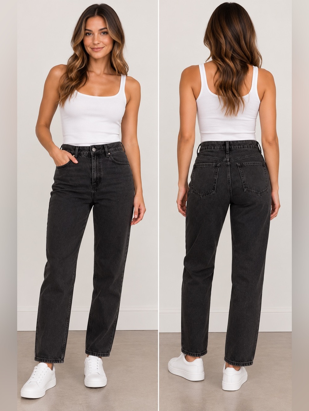 Dynamite Claudia Mom Jeans – Size 8 | Washed Black High-Waisted Denim